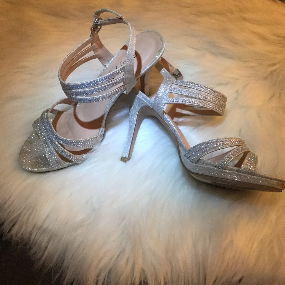 Silver Cathy Jean prom heels